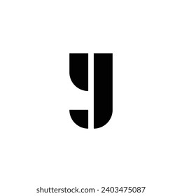 Letter y and J geometric symbol simple logo vector