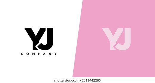Letter Y and J, YJ logo design template. Minimal monogram initial based logotype.