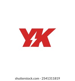 Letter Y K electrical logo icon vector