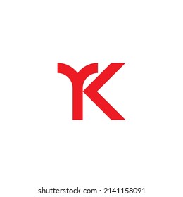 Letter Y and K outline simple symbol logo vector
