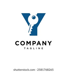 Letter Y Key Logo Icon Vector