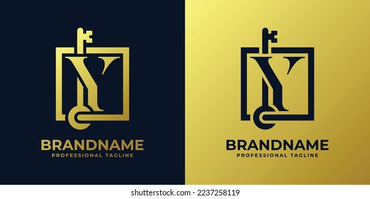 Logotipo de clave Carta Y, adecuado para cualquier negocio relacionado con la clave con Y inicial.