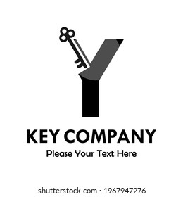 letter y with key logo template illustration. you can change the color. suitable for key company
