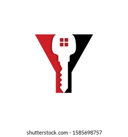 Letter Y With Key Logo Vector 001