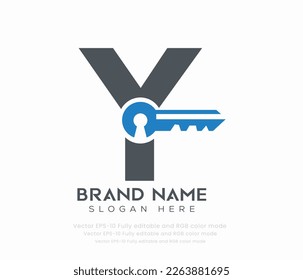 Letter Y key logo vector templates 