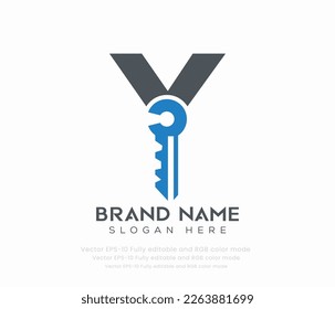 Letter Y key logo vector templates 