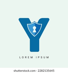 Letter Y with keyhole super icon unique logo design