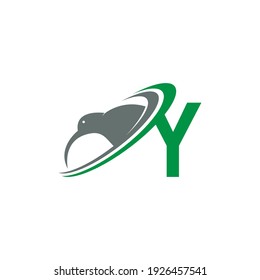 Letter Y with kiwi bird logo icon design vector illustration