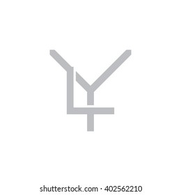 letter Y and L monogram logo gray