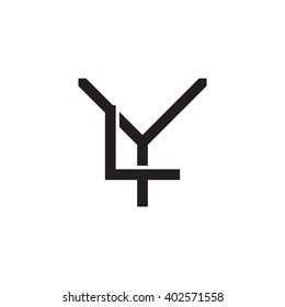 letter Y and L monogram logo black