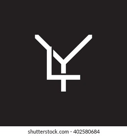 letter Y and L monogram logo white black background