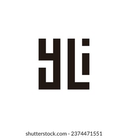 Letter y, L, i and t square geometric symbol simple logo vector 