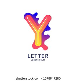 The letter Y of the Latin alphabet. Display character in a bright contemporary style. Vector illustration