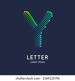 The letter Y of the Latin alphabet. Display character in a bright contemporary style. Vector illustration