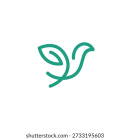 Letter Y Leaf Bird Logo 