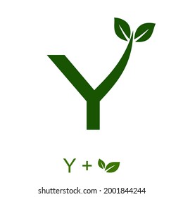 Letter Y with a leaf concept. Very suitable in various natural business purposes also for icon, symbol, logo and many more.