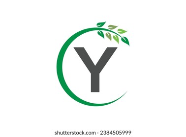 Letter Y leaf growth logo icon design symbol
