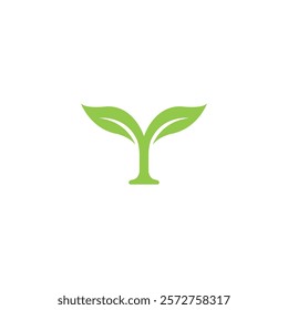 Letter Y Leaf Icon Logo Vector