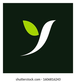 Letter Y Leaf Logo Design Vector