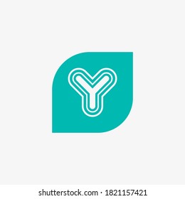 Letter Y Leaf Logo Design Template Element
