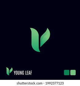 Letter Y leaf logo design