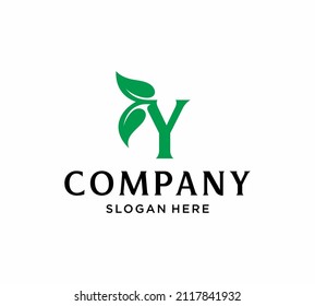 Letter Y with leaf logo design