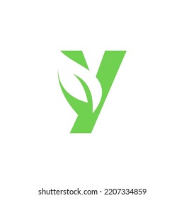 Letter Y Leaf Logo Graphic Vector 