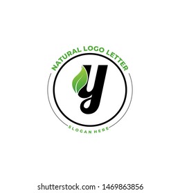 Letter Y With Leaf Logo. Green leaf logo icon vector design. Landscape design, garden, Plant, nature and ecology vector. Editable file.