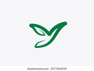 letter y with leaf logo icon design vector design. letter Y I leaf  leaves abstract natural logo template