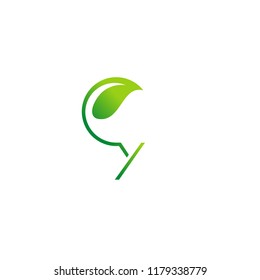 Letter Y Leaf Logo, Natural Icon Design