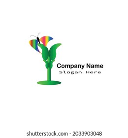 Letter y leaf logo on a white background