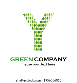 Letter y with leaf logo template illustration