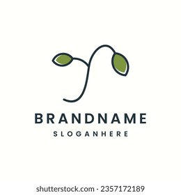 Letter y leaf logo template vector illustration design