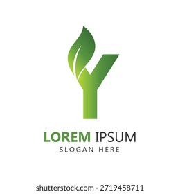 Letter Y Leaf Logo Template for Branding Design