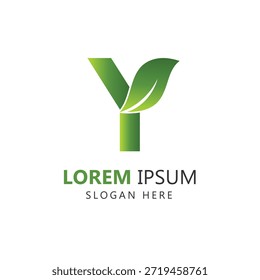 Letter Y Leaf Logo Template