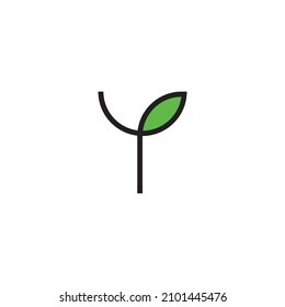 
letter Y leaf simple symbol logo vector