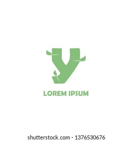 Letter Y with leaves logo