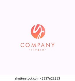 Letter Y Lettermark Logo - Sleek and Minimalist Design pink