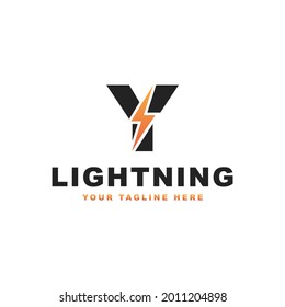 Letter Y lightning logo design template vector illustration