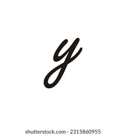 Letter y line, ink geometric symbol simple logo vector