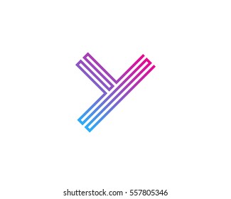 Letter Y Line Logo Design Element