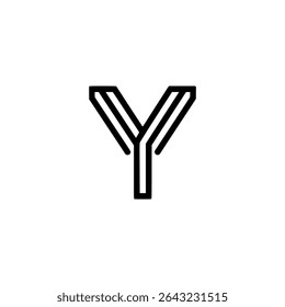 letter Y line minimalism business company logo vector illustration template design