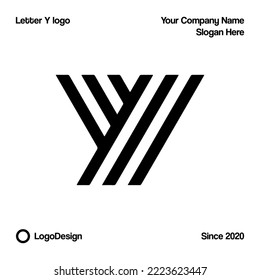 Letter Y line outline Modern Logo Template Vector.