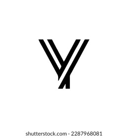 Letter Y lines geometric symbol simple logo vector