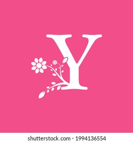 Letter Y Linked Fancy Logogram Flower. Usable for Business and Nature Logos.