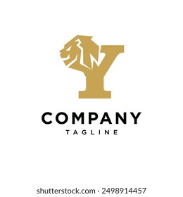 Letter Y Lion Head Logo Icon Vector
