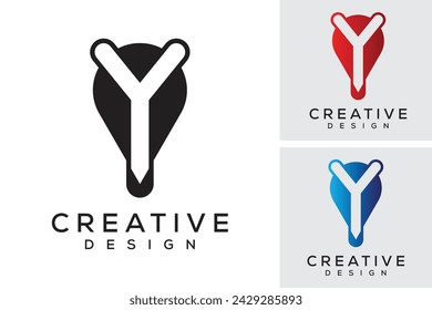 Letter Y Location Design Template