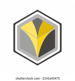 Letter Y logo in 3D style in a hexagon. Suitable for business logos engaged in digital.