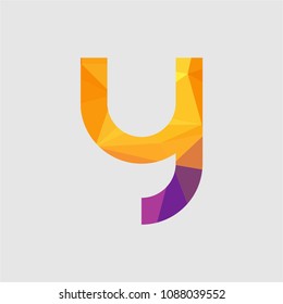 Letter Y logo. Abstract graphic icon, logo design template, symbol for company. low poly style