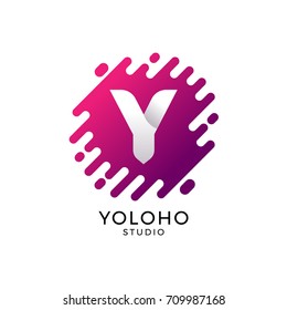 Letter Y Logo, Abstract Shape Background